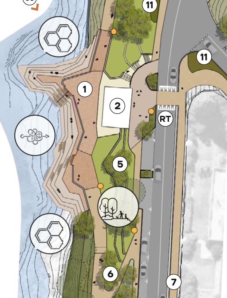 A map showing planned improvements to Victoria Esplanade near King Street including a wider shared path.