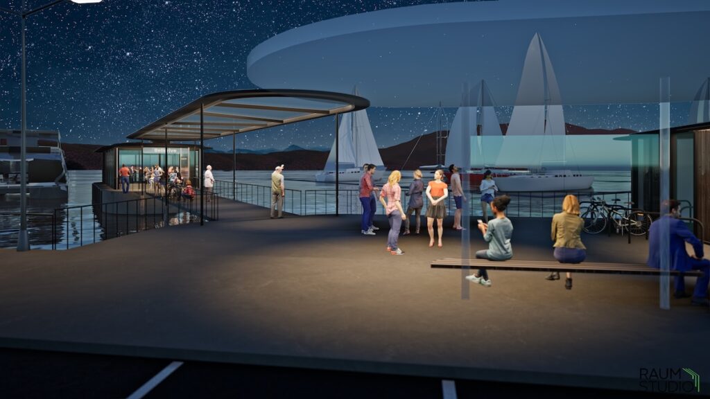 An artists impression of the upgraded Bellerive ferry terminal.