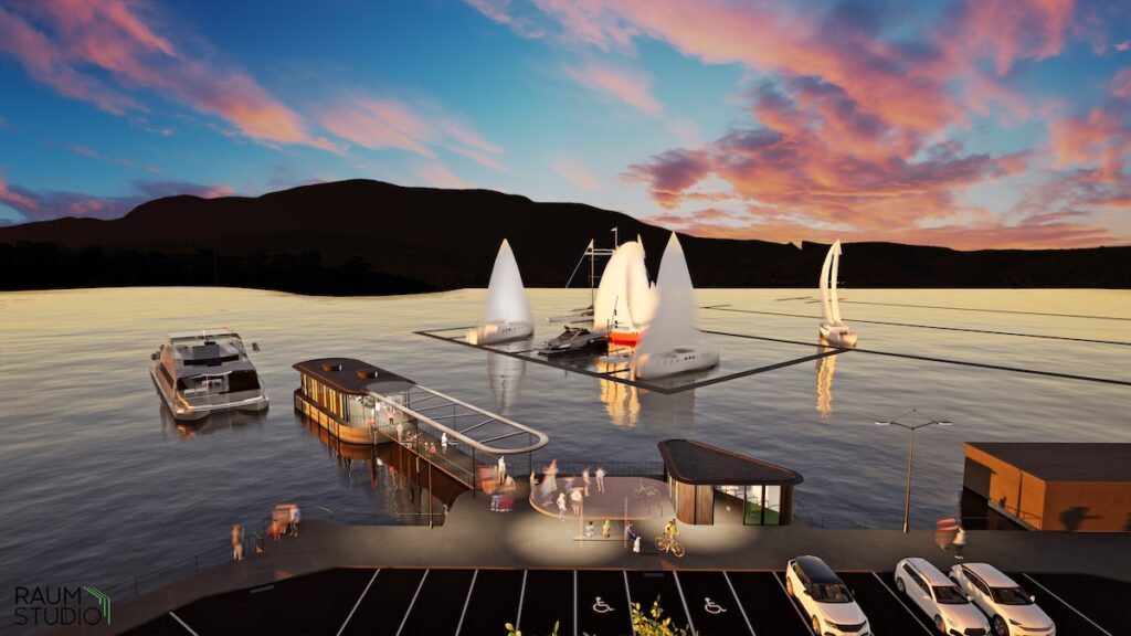 An artists impression of the upgraded Bellerive ferry terminal.